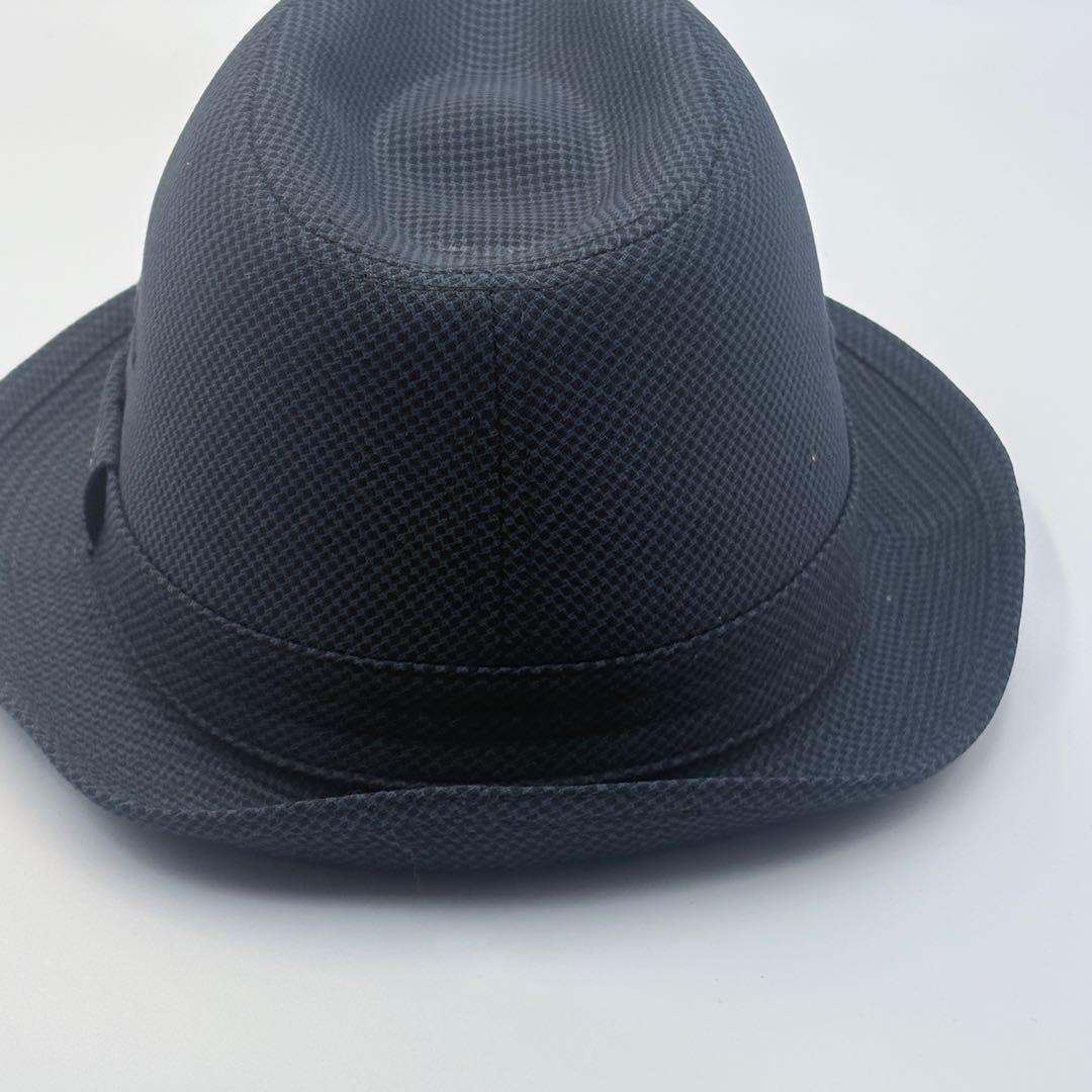 美品Borsalino フェドラハット56日本製 ダークネイビー系 高級