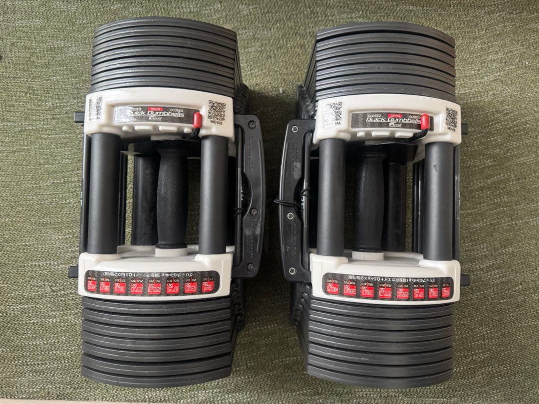 【引き取り限定】可変式ダンベル 40.5kg×2個、ベンチ付き