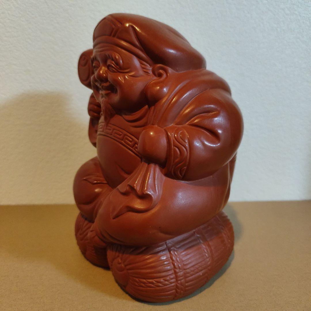 陶器製 笑顔の福の神 置物 約30cm