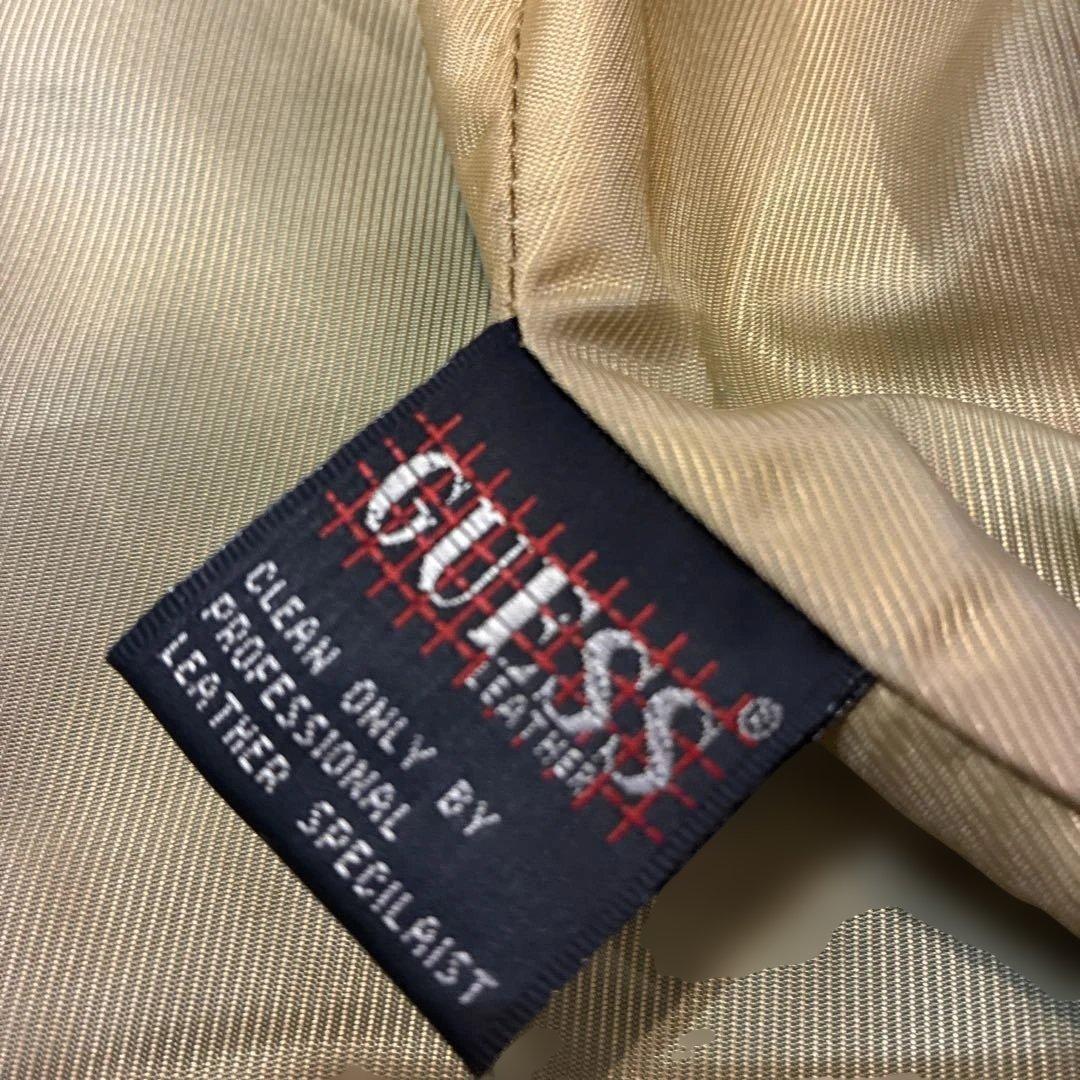 ろ*あ様 90s guess レザージャケット スウィングトップ ブラック 肉厚