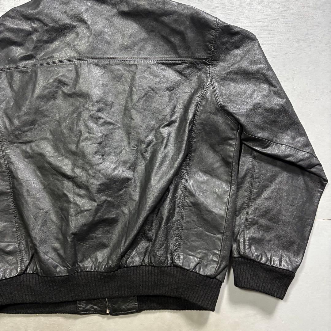 vintage レザージャケット　ブルゾン　ma-1 短丈　本革オールレザー　M