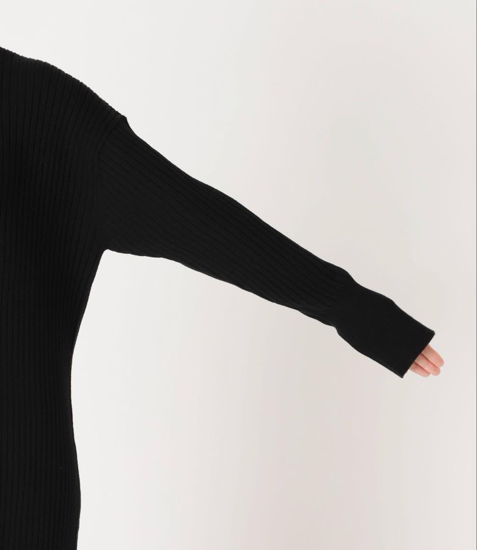 Spick&Span ヘンリーネックリブニットワンピース