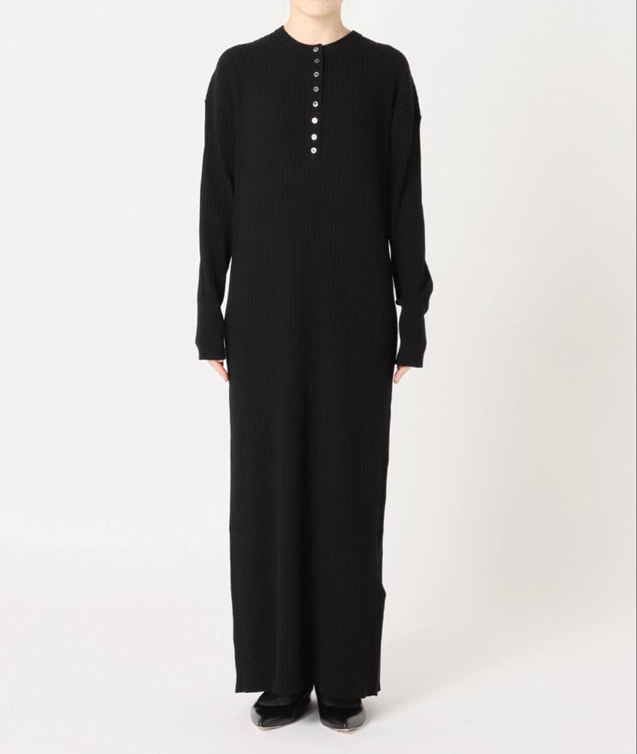 Spick&Span ヘンリーネックリブニットワンピース