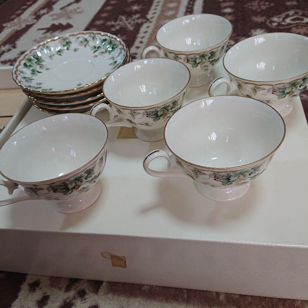 ✴️未使用 NARUMI CHINA 5客ティー碗皿カップ&ソーサー5客セット