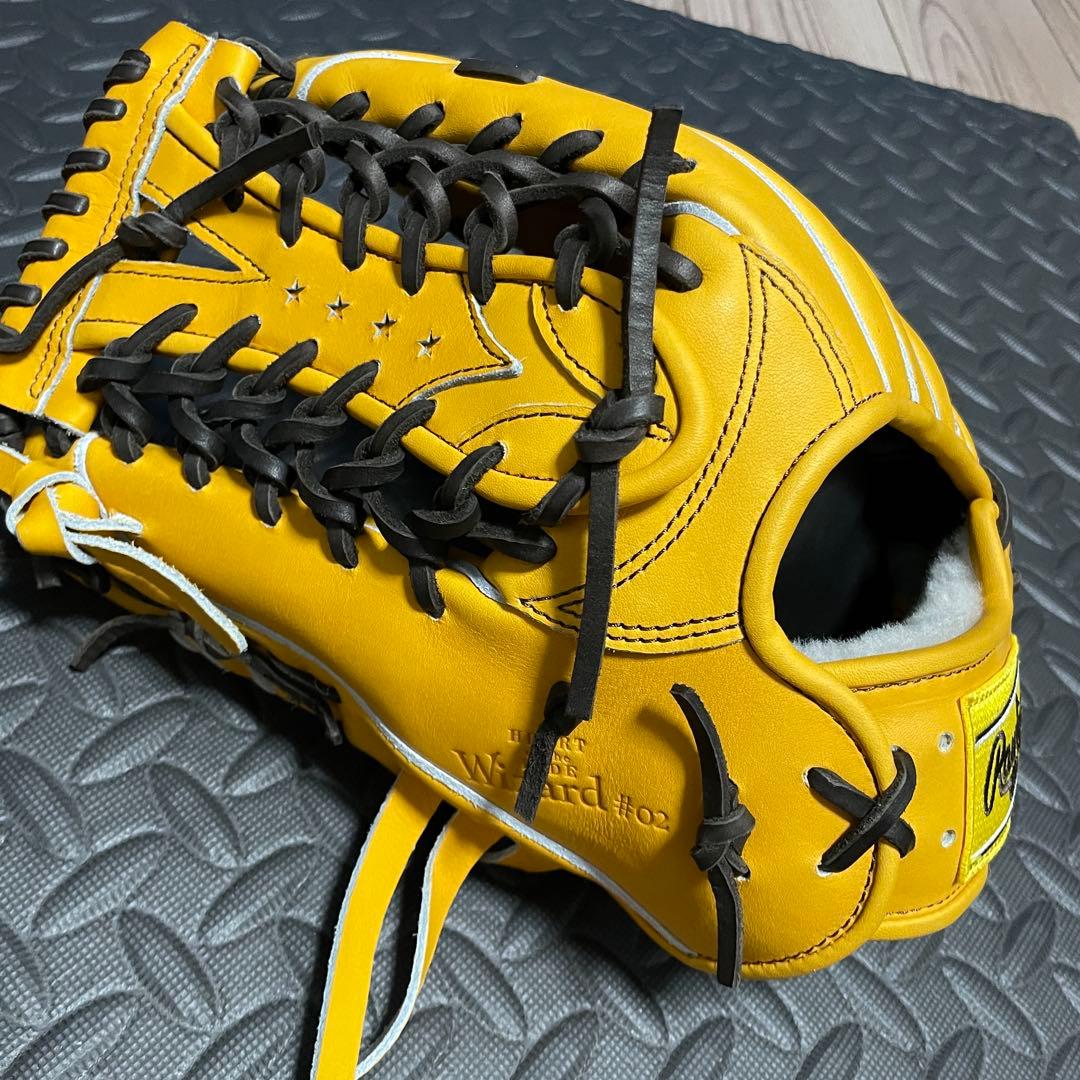Rawlings 軟式グローブ ゴールドタン　外野　ウィザード02 左　湯もみ済