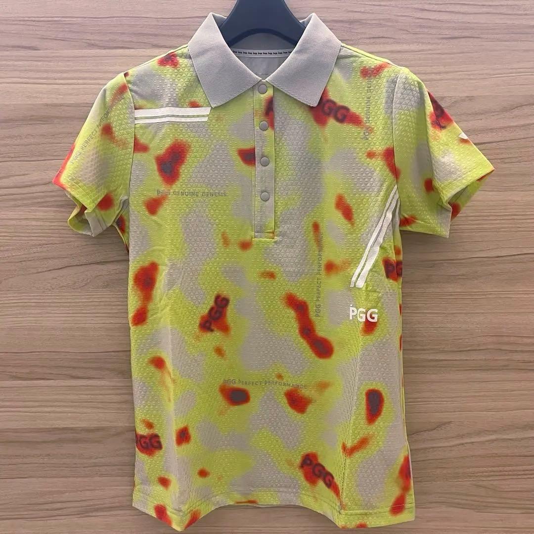 新品★27,500円PGG パーリーゲイツ バックロゴ半袖ポロシャツ ベージュ1