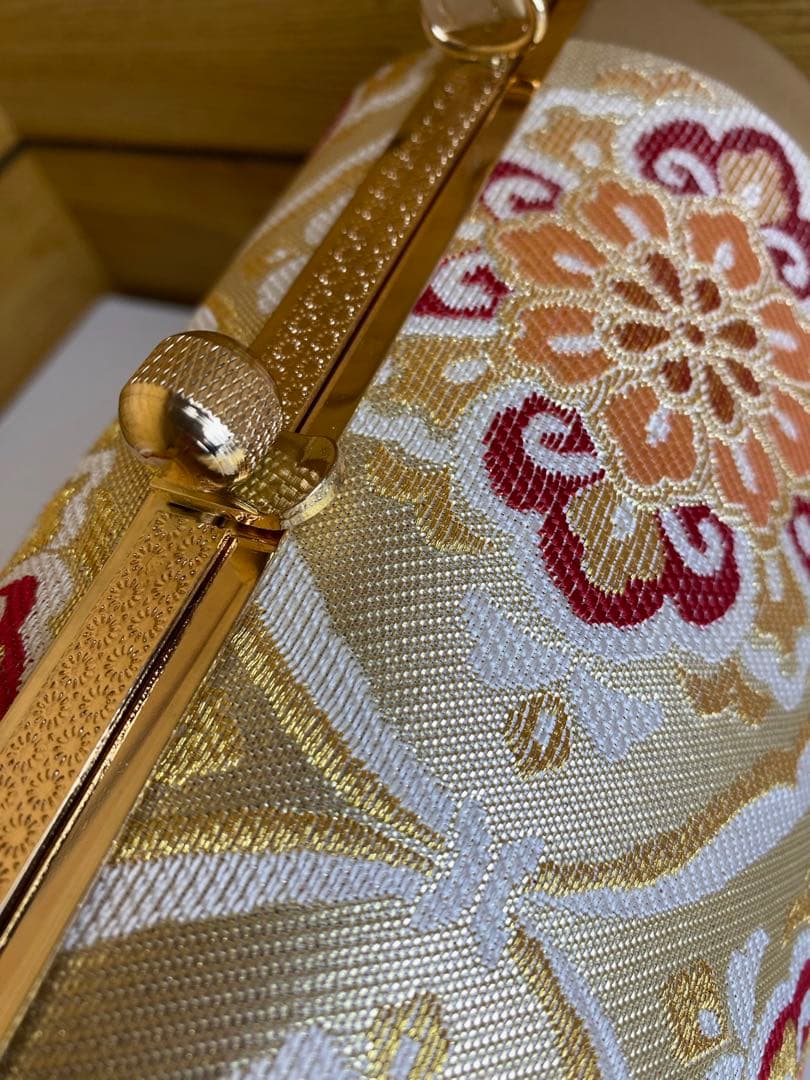 未使用　 金糸　草履バッグセット　草履　22.5cm ハンドバッグ　ゴールド