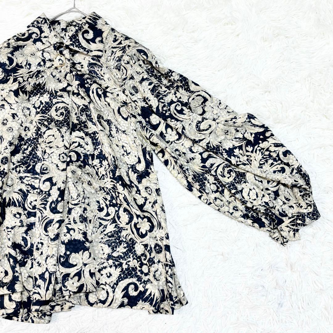ガリアーノ期　Dior シルクシャツ　花柄　総柄　ヴィンテージ　長袖　11 L