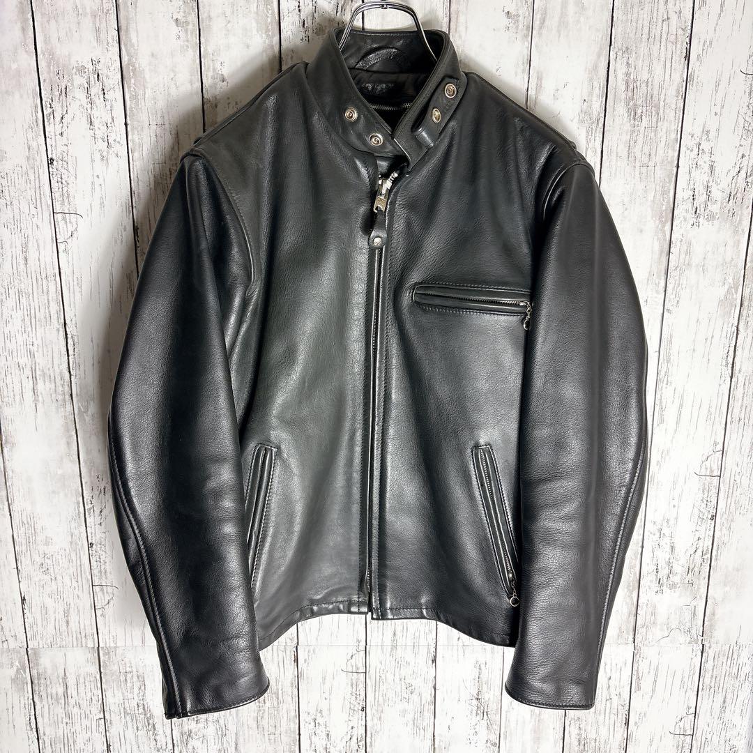 70s Schott スタンドカラーシングルライダース USA ボアライナーa1