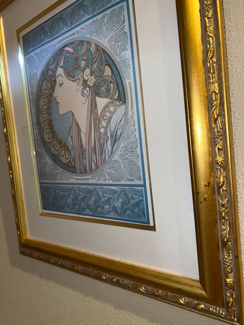 るりえ　ミュシャ　月桂樹　額装複製画
