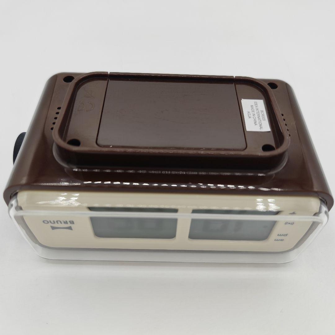 BRUNO LCDレトロアラームクロックS BCR003ブラウン電波デジタル時計
