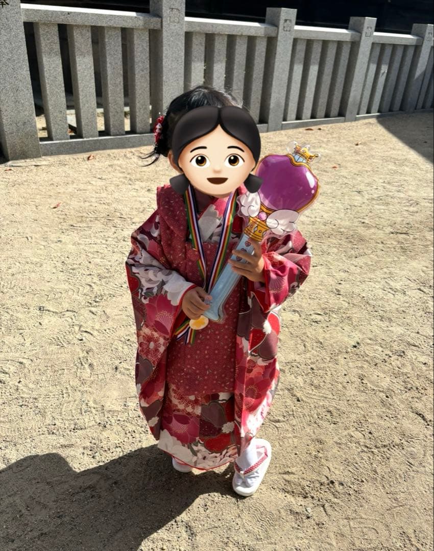 〖着画あり〗〖美品〗３歳　七五三 ブランド　着物セット　赤