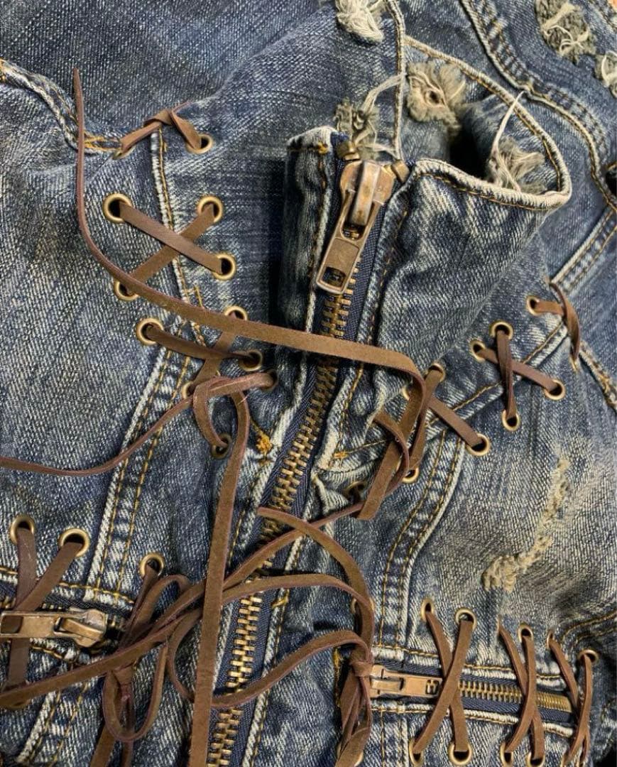 ジャケット・アウター 00s dragonia lace up denim jacket