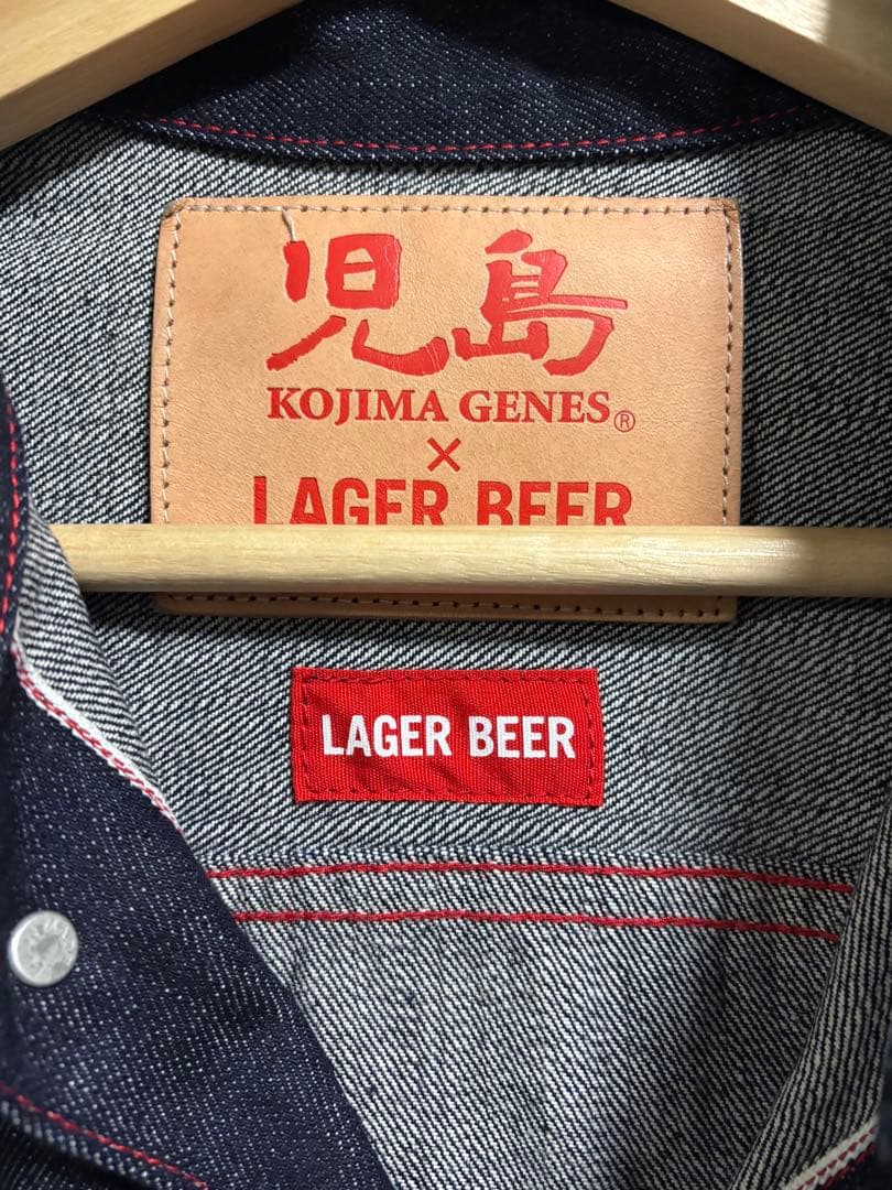t*u様 ほぼ未使用】児島ジーンズ× ラガービール　デニムジャケット　L