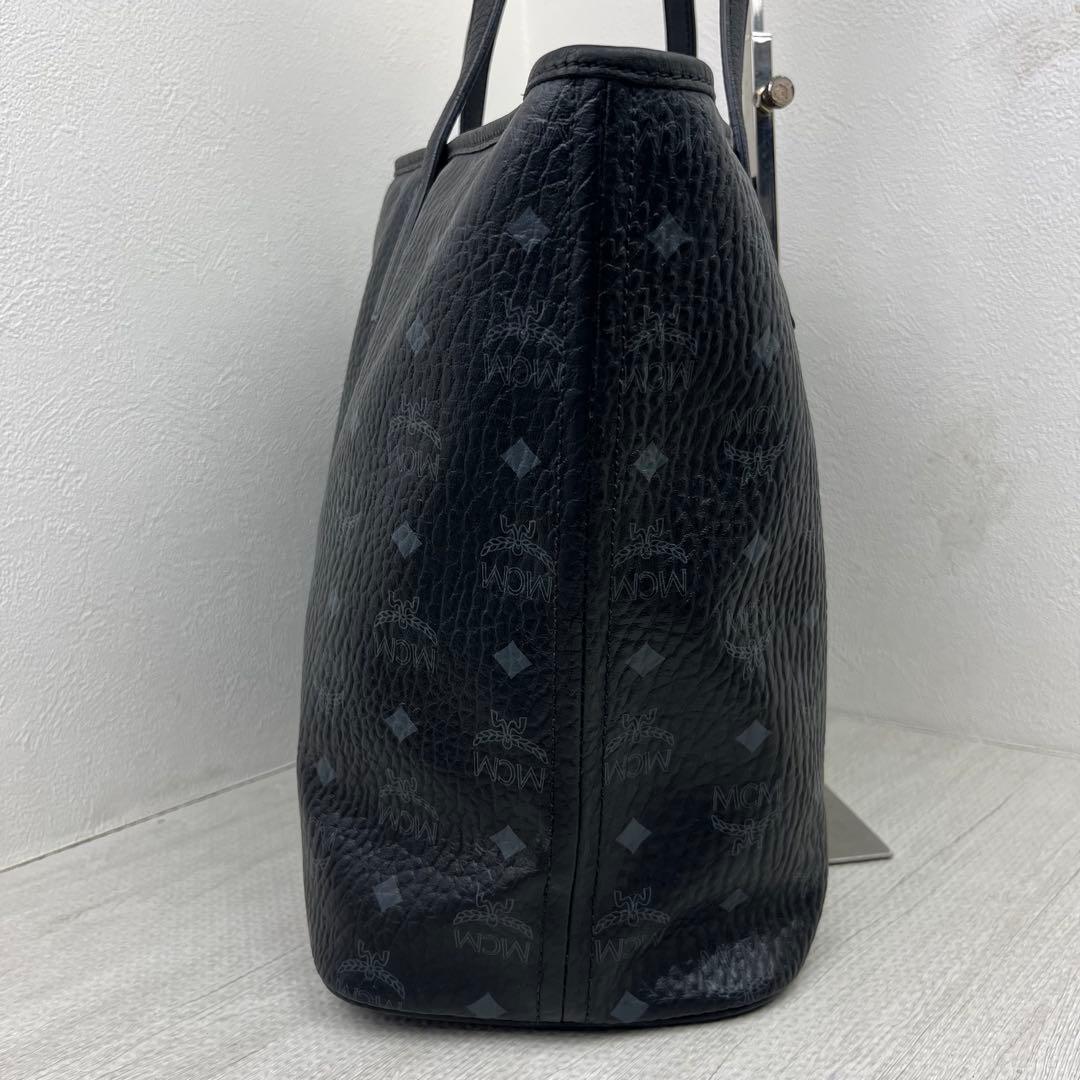美品✨ MCM トートバッグ ヴィセトス モノグラム レザー ブラック A4◎