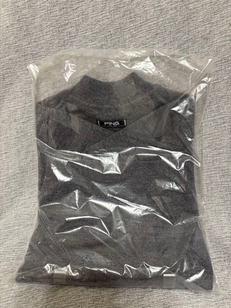 M 【PING】クルーネックニットプルオーバーカレッジニット　レディース　グレー