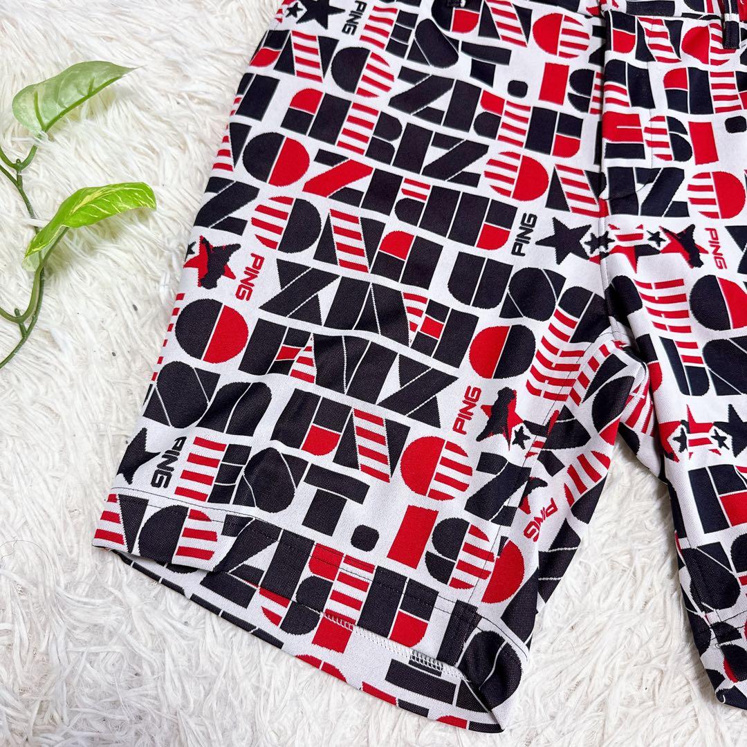 【ピン】美品 セットアップ モックネック ハーフパンツ Lサイズ メンズ