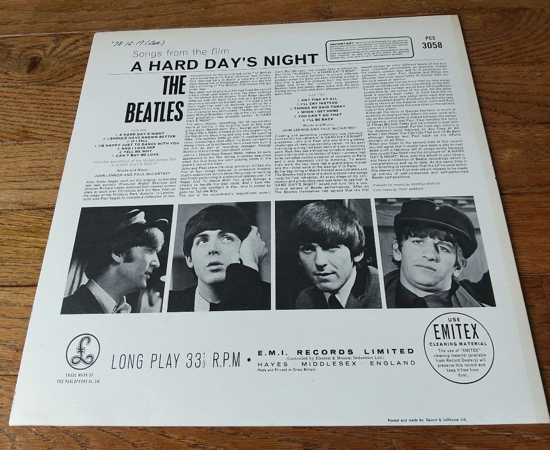 洋楽 THE BEATLES A HARD DAY'S NIGHT LP
