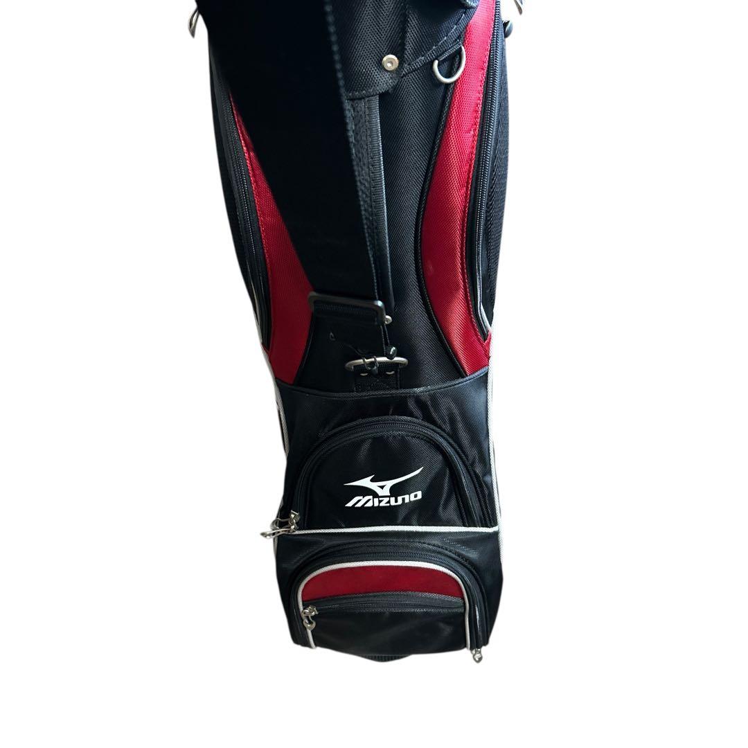 ミズノ　Mizuno T-ZOID キャディバッグ 黒赤　クラブ13本付き
