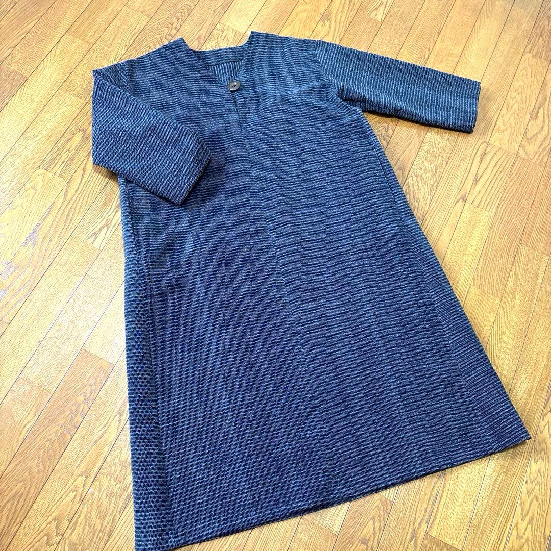 着物リメイク　筑紫ゆうき　久留米絣　ロングワンピース(300)