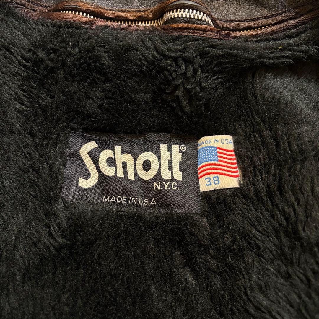 ⚠️訳ありschott ショット641E シングルライダース ボアライナー付 38