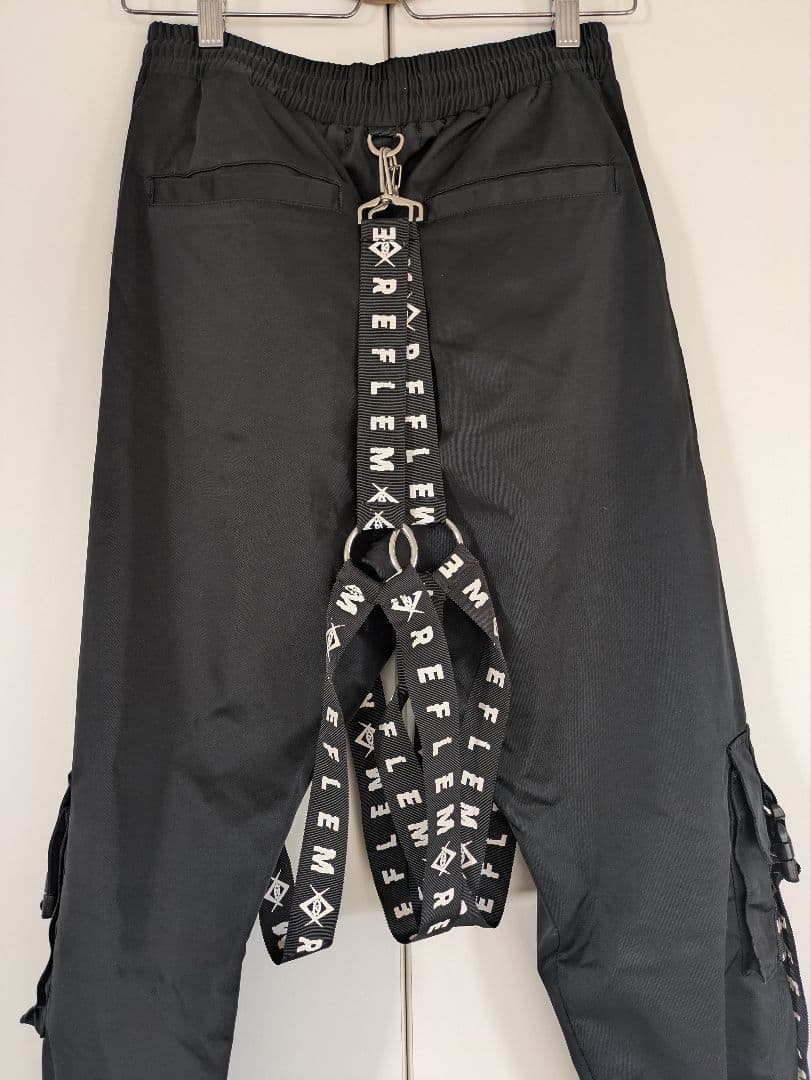 【美品】REFLEM/レフレム ハーネスロゴテープデザインカーゴパンツ