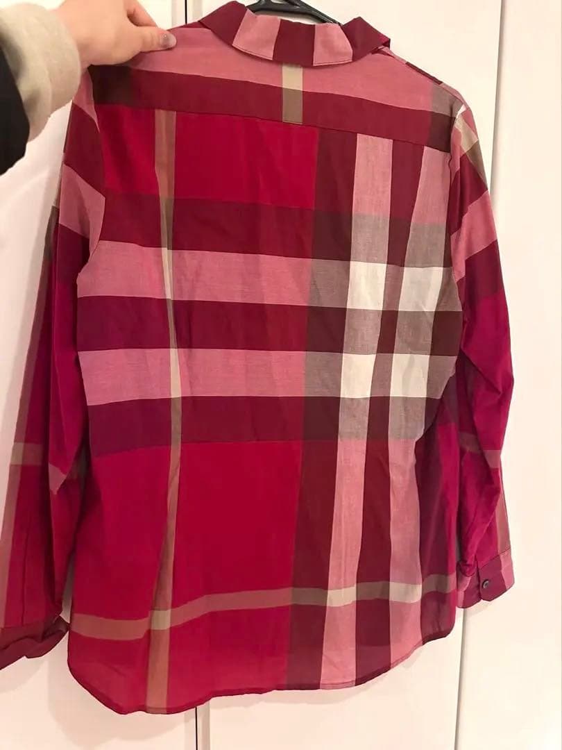 専用BURBERRY 赤系チェック柄 長袖シャツ