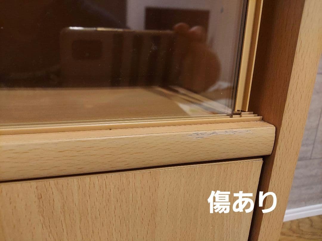 木製ミニ食器棚 ガラス扉付き