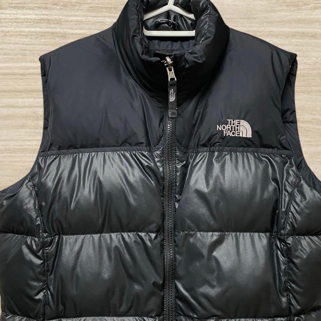 美品 ノースフェイス ダウンベスト 黒 XL(日本Mサイズ相当) 700