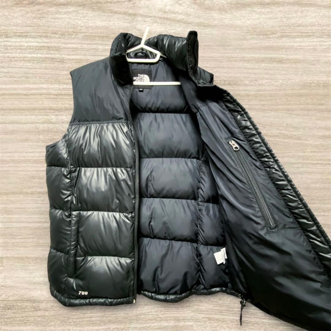 美品 ノースフェイス ダウンベスト 黒 XL(日本Mサイズ相当) 700