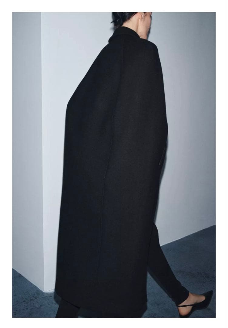 ZARA ZW COLLECTION ケープ風ウール混コート　L 新品未使用