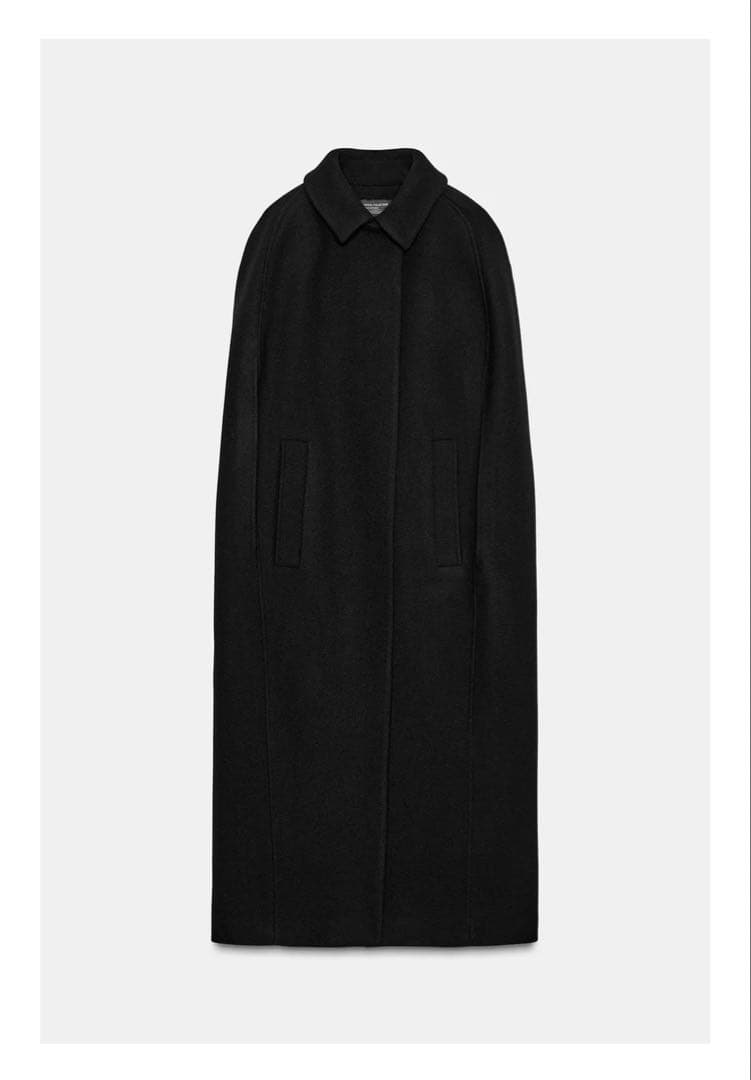 ZARA ZW COLLECTION ケープ風ウール混コート　L 新品未使用