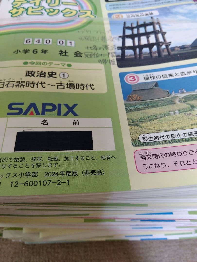 2024年度 SAPIX デイリーサピックス 小学6年 社会