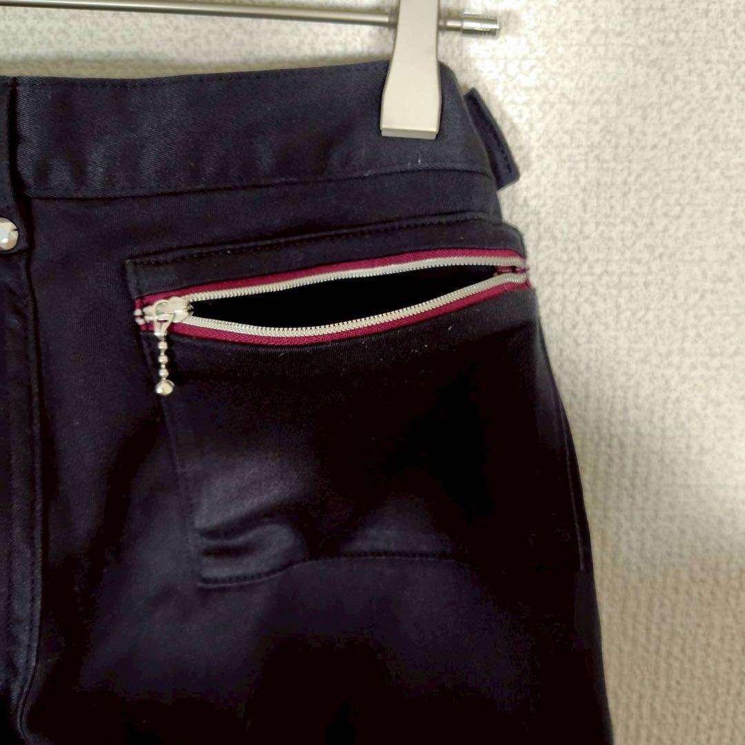 マークアンドロナ◉ゴルフパンツ ストレッチ ブラック ジップデザイン レディース