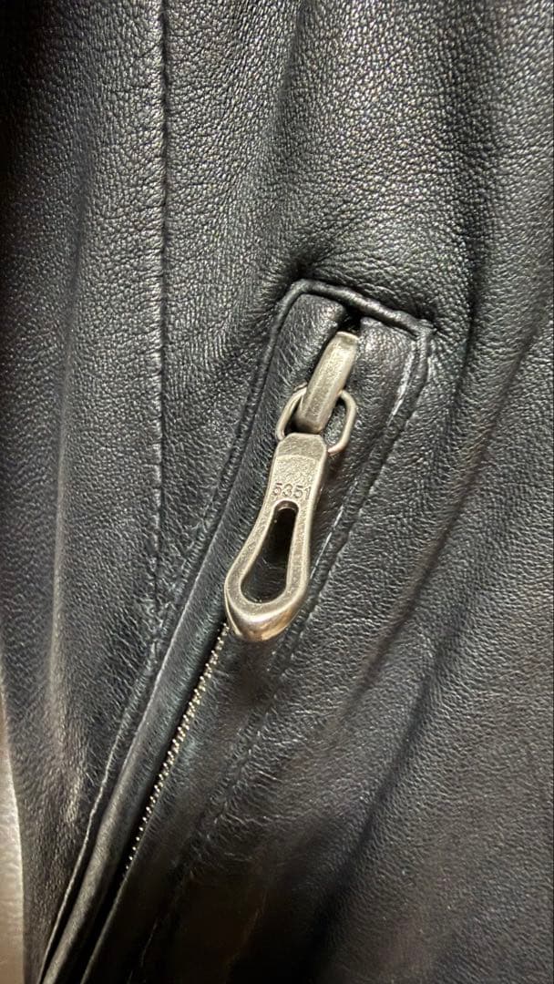 【美品】5351 POUR LES HOMMES レザーシングルライダース　L
