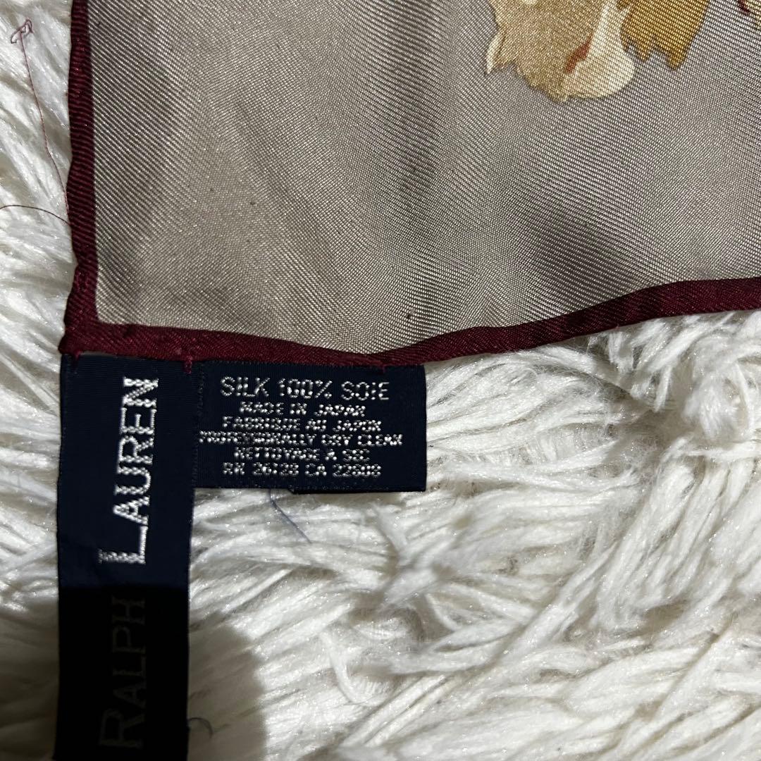 Ralph Lauren ラルフローレン シルク100% 大判スカーフ