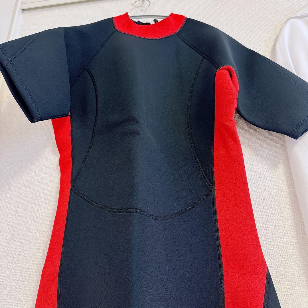 ウェットスーツ　ショート スプリング　3XL 黒×赤　半袖　FLEXEL