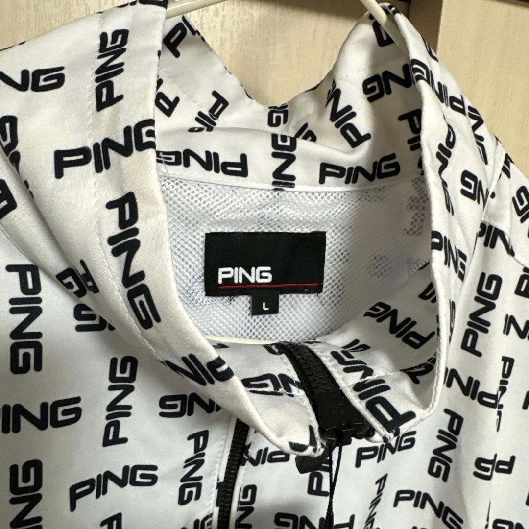 PING ロゴプリント ジャケット ホワイト