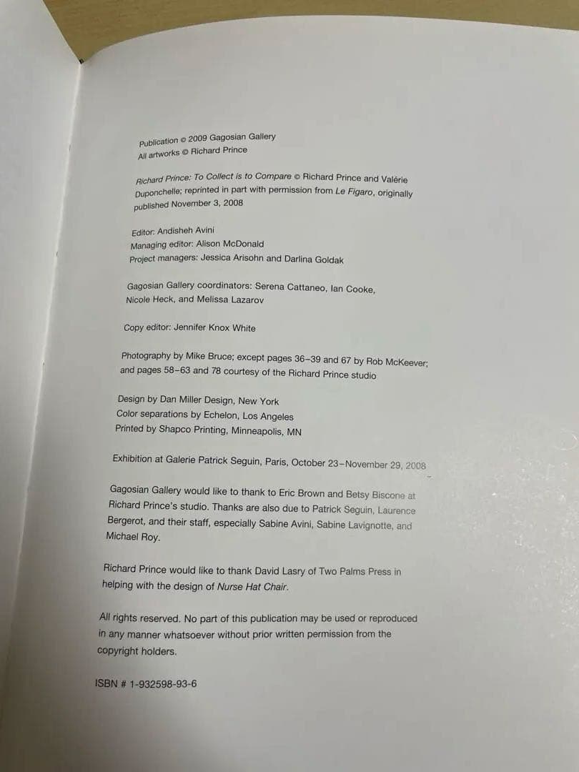 アート・デザイン・音楽 Richard Prince Gagosian Gallery