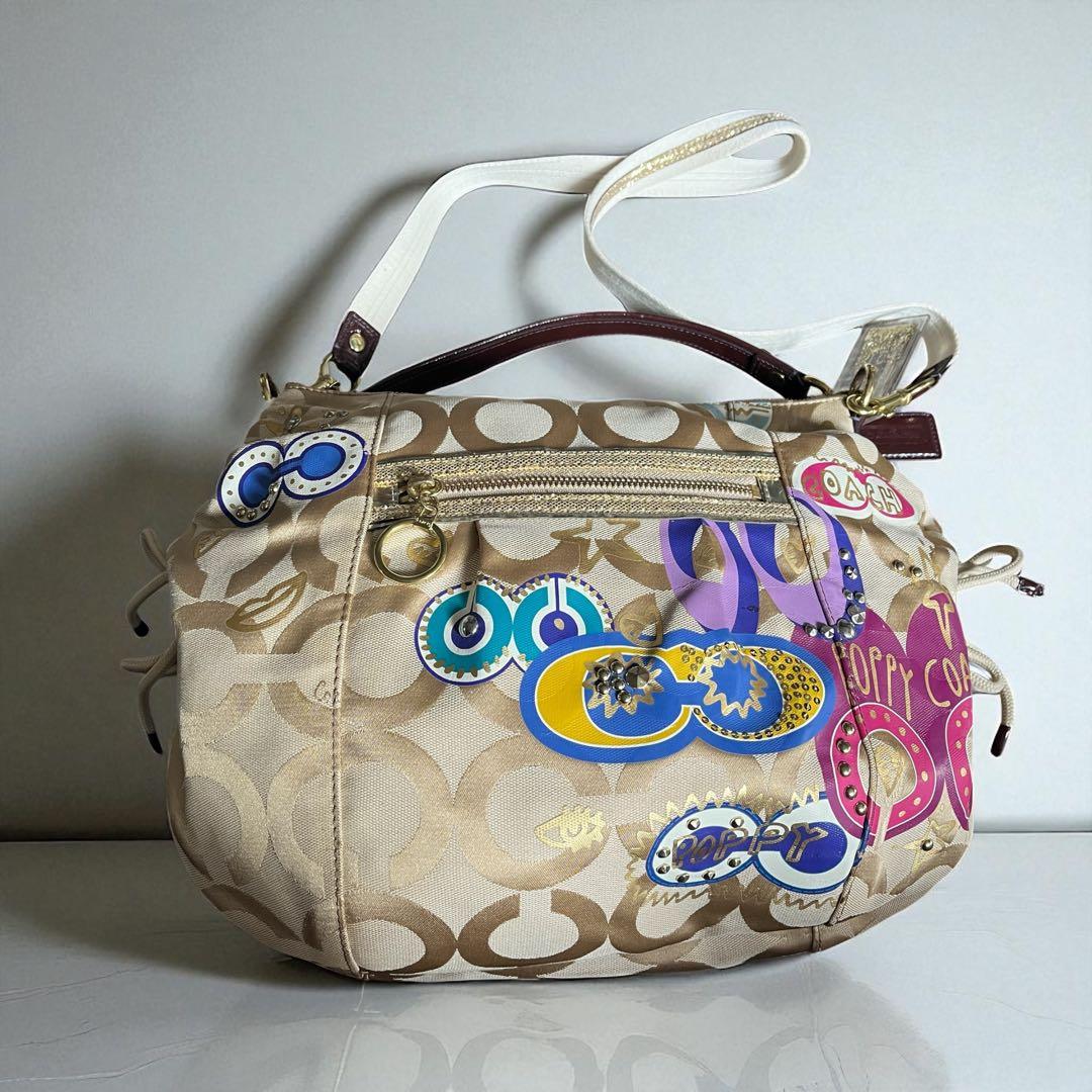 美品 COACH コーチ キャラクターシグネチャー 2ウェイトートバッグ