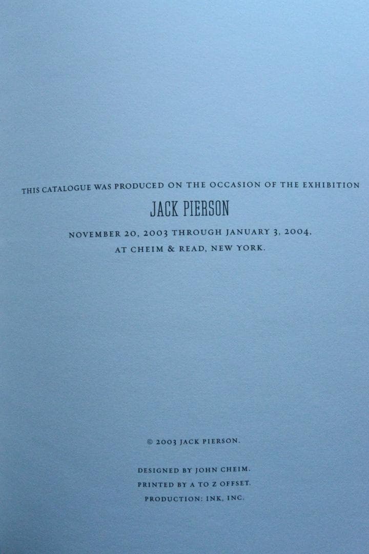 【Jack Pieroson：Self Portbait】★新品・未読品・美品