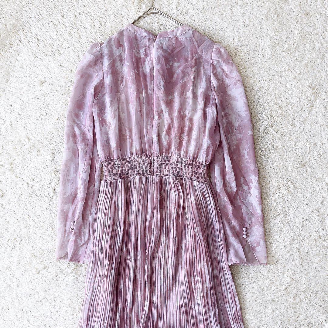 CELFORD セルフォード　25ss ボウタイプリーツワンピース　ピンク　38