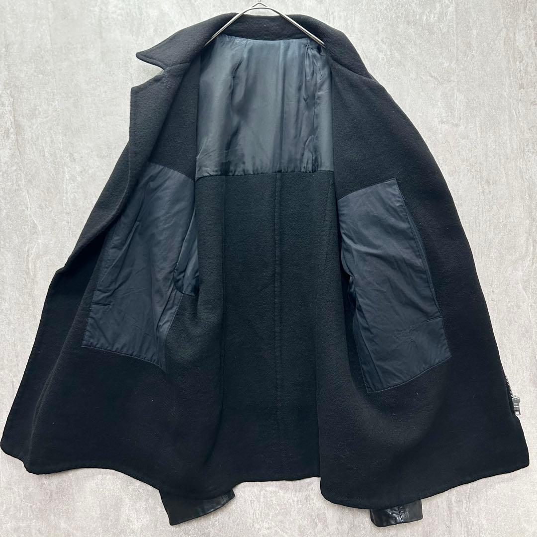 希少 Rick Owens 14AW カシミヤ裏地 レザーライダース 52 黒