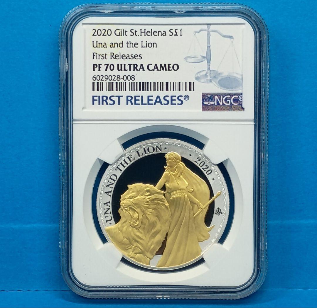 2020 セントヘレナ ウナとライオン £1 銀貨 NGC PF70UCFR
