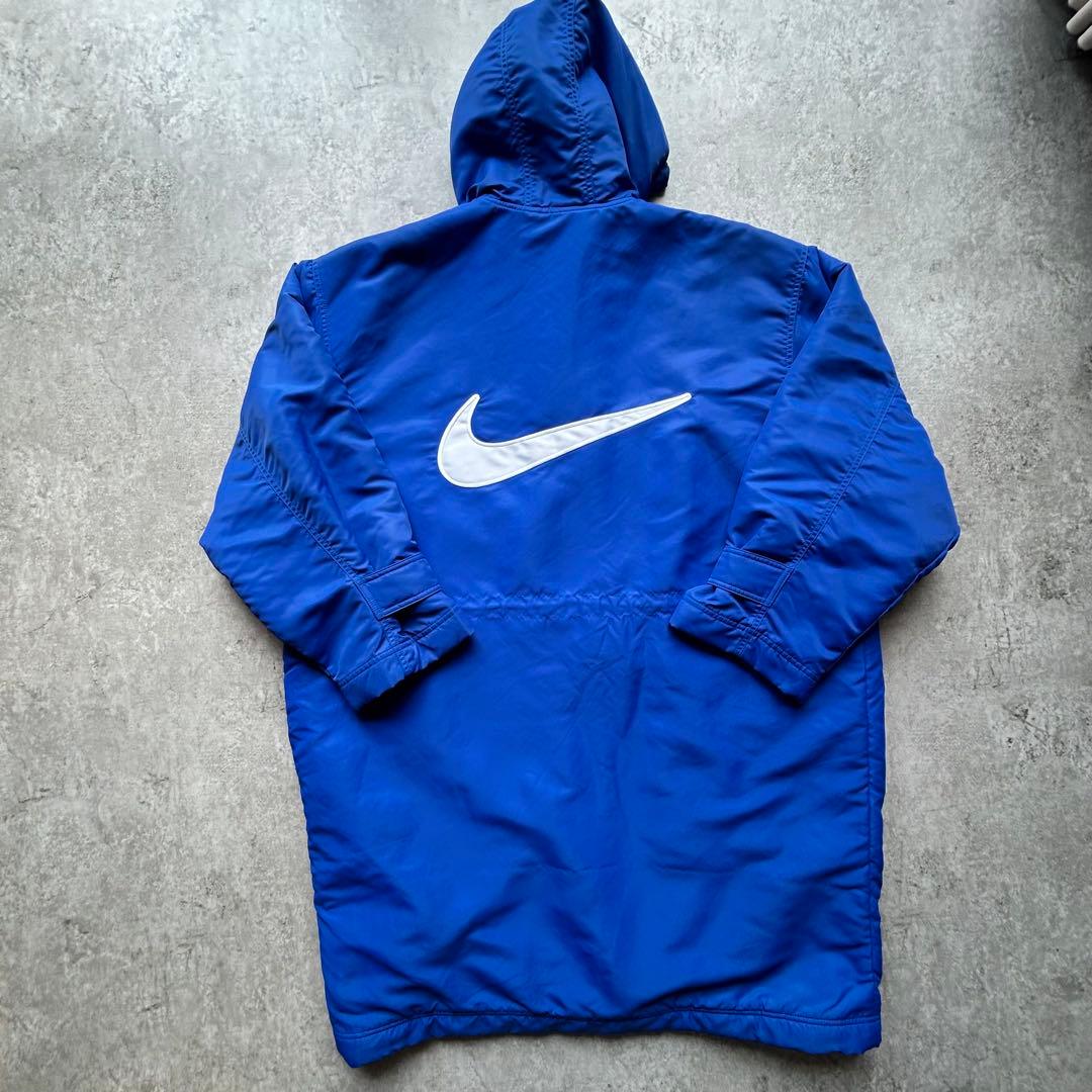 ナイキ 銀タグ 裏ボアベンチコート ブルー L NIKE 90s 刺繍ロゴ