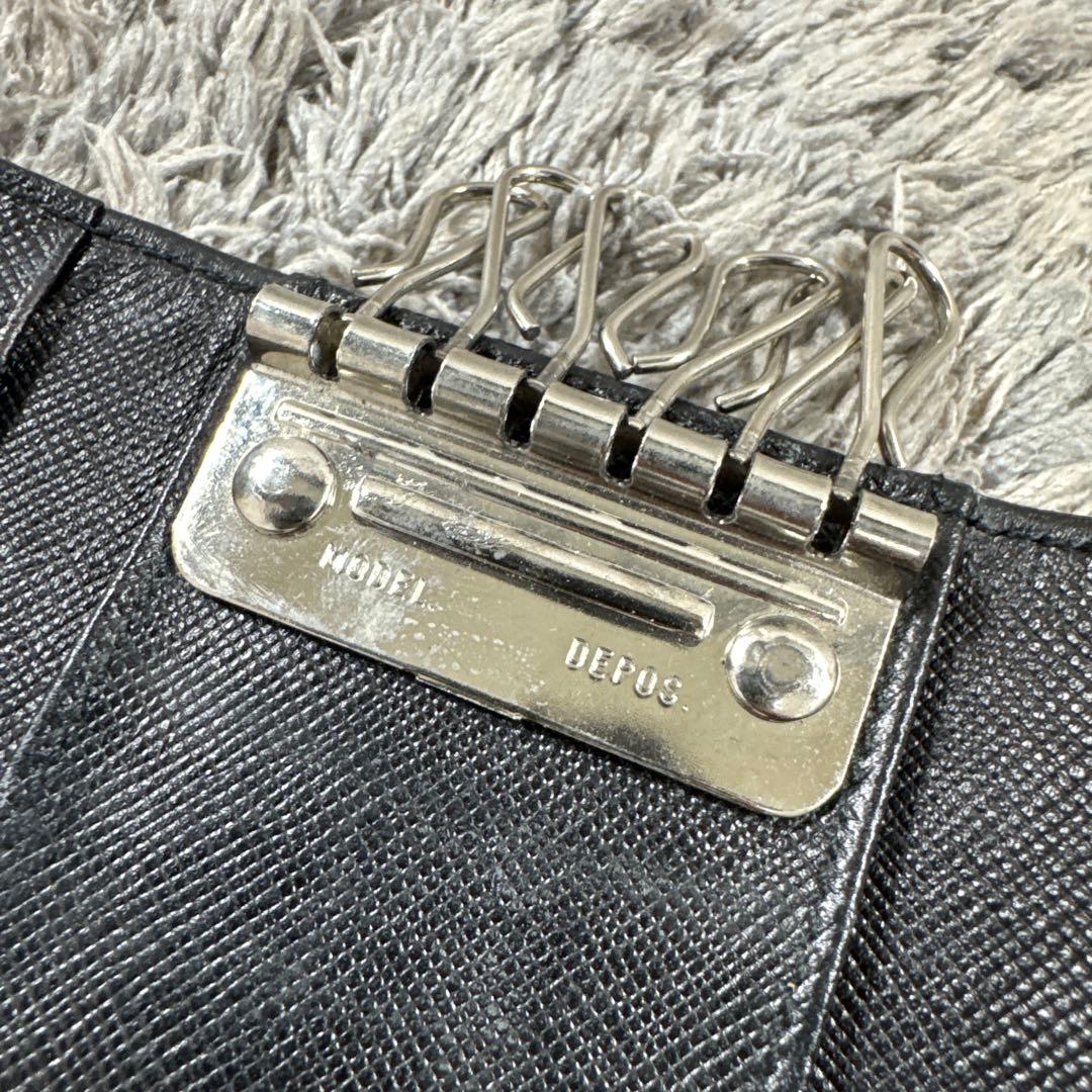 PRADA プラダ 三角プレートロゴ ナイロン サフィアーノレザー キーケース