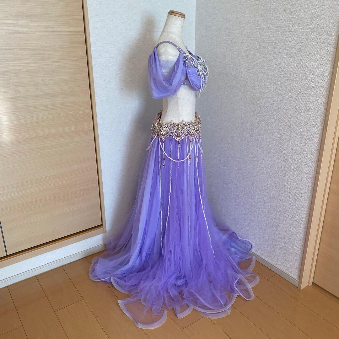 最大値引き！　ベリーダンス　衣装　パープル　パール　XXL