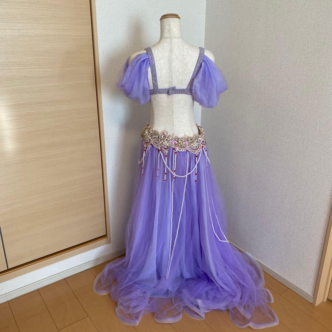 最大値引き！　ベリーダンス　衣装　パープル　パール　XXL
