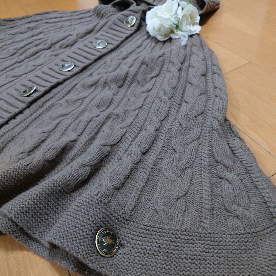 ✨BURBERRYBLUELABEL✨ニット✨ポンチョ✨フード付き✨３８