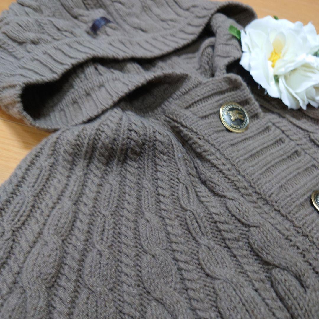 ✨BURBERRYBLUELABEL✨ニット✨ポンチョ✨フード付き✨３８